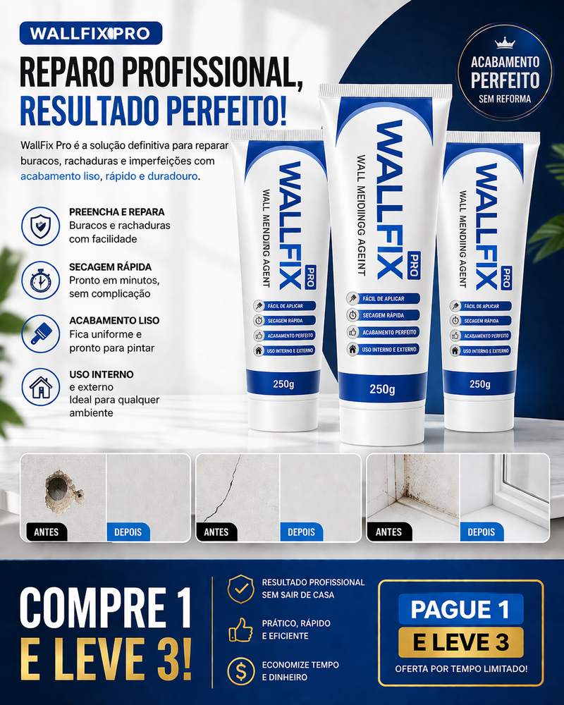 WallFix Pro Reparo Profissional - FRETE GRÁTIS | COMPRE 1 LEVE 3