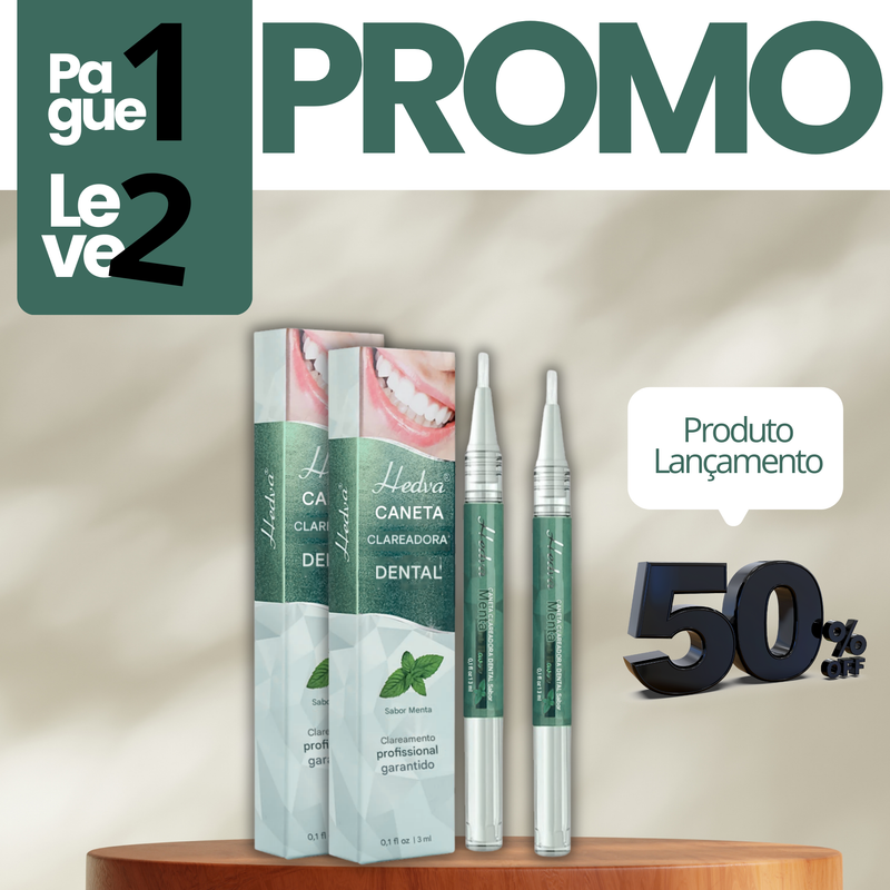 Caneta Clareia Já - Dentes Brancos e Brilhantes- PROMOÇÃO da Semana | FRETE GRÁTIS | COMPRE 1 LEVE 2