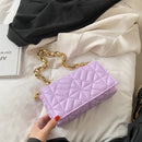 Bolsa de Ombro Acolchoada com Corrente estilo Zara Shein - Couro Legitimo